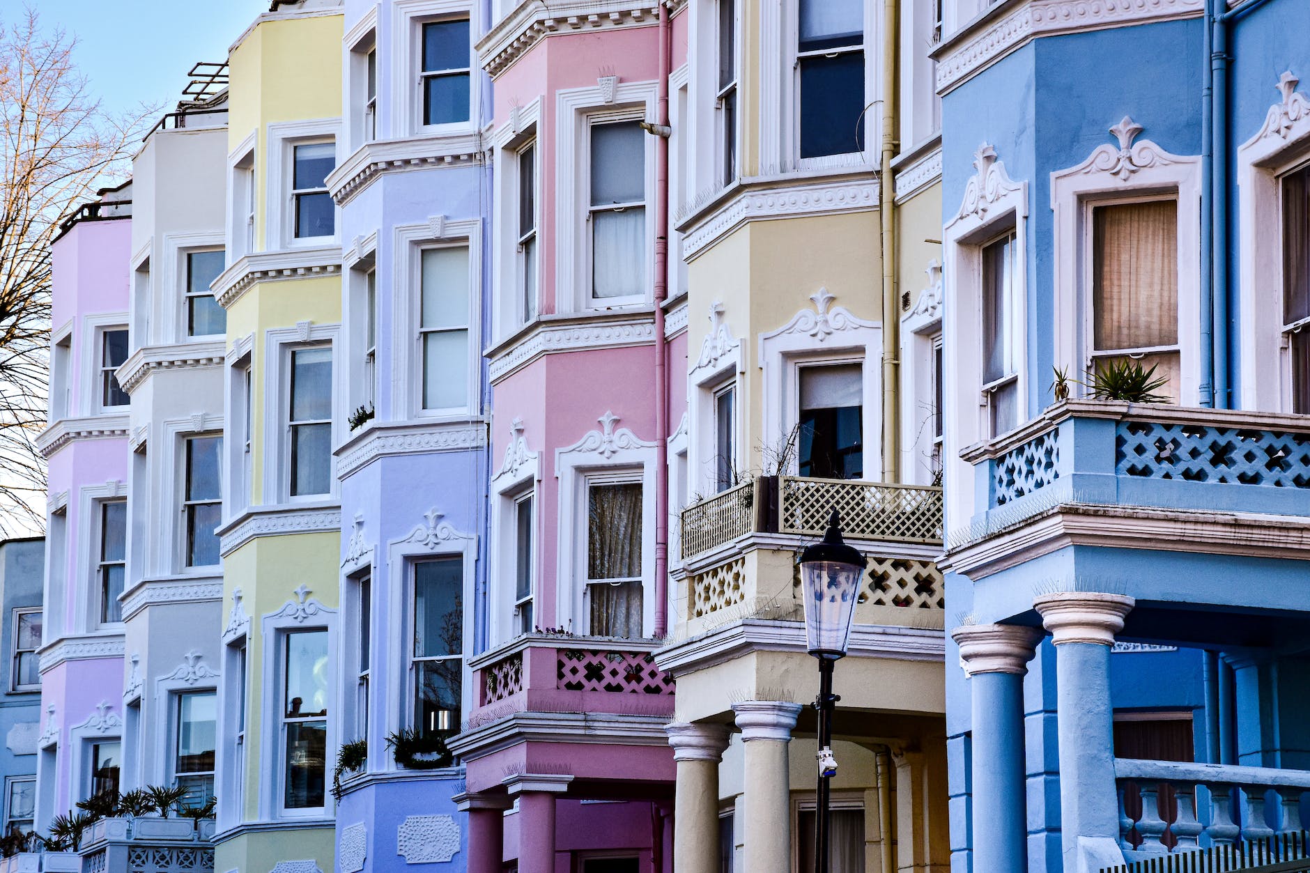 a row of colorful houses in london